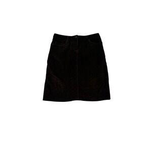 LC Waikiki Dark Brown Corduroy Mini Skirt Size 34 Straight 5-Pocket Ribbed Skirt